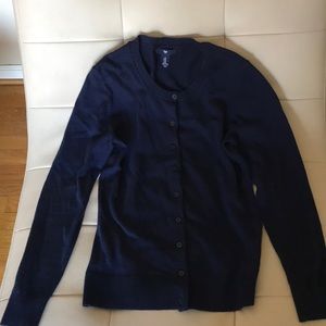 Women’s crew button down medium navy sweater mint